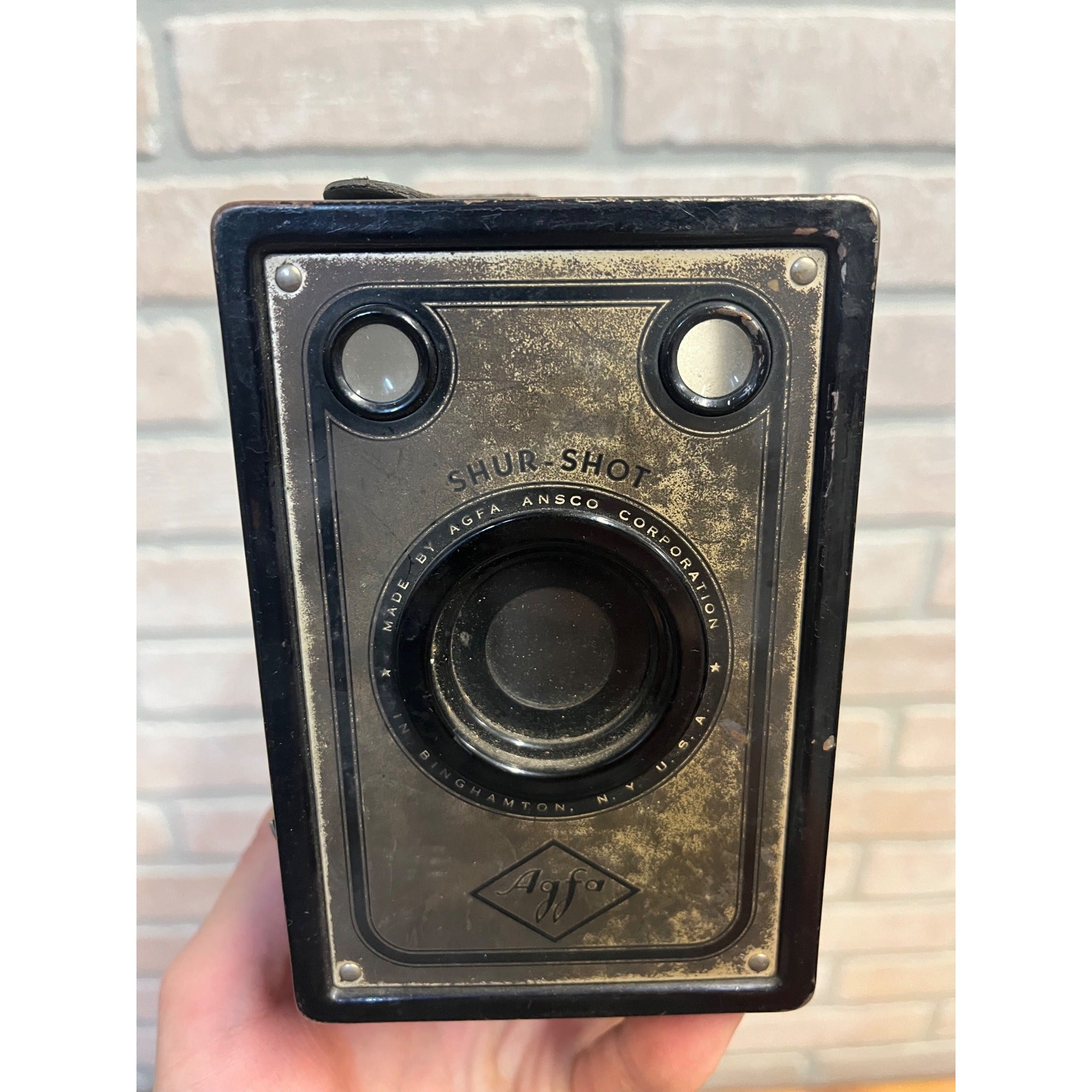 Antique 1920s Agfa Ansco D-6 Cadet Black Box Film Camera - Untested