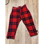 Vintage Size 36 Woolrich Red Buffalo Plaid Wool Flannel Hunting Pants Fall Winter Distressed