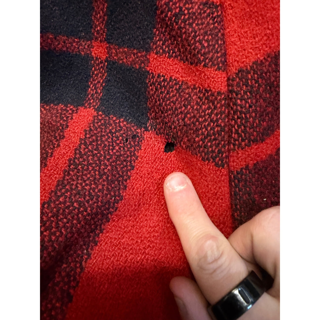 Vintage Size 36 Woolrich Red Buffalo Plaid Wool Flannel Hunting Pants Fall Winter Distressed