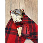 Vintage Size 36 Woolrich Red Buffalo Plaid Wool Flannel Hunting Pants Fall Winter Distressed
