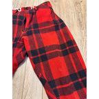 Vintage Size 36 Woolrich Red Buffalo Plaid Wool Flannel Hunting Pants Fall Winter Distressed