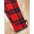 Vintage Size 36 Woolrich Red Buffalo Plaid Wool Flannel Hunting Pants Fall Winter Distressed