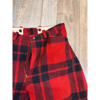 Vintage Size 36 Woolrich Red Buffalo Plaid Wool Flannel Hunting Pants Fall Winter Distressed