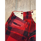 Vintage Size 36 Woolrich Red Buffalo Plaid Wool Flannel Hunting Pants Fall Winter Distressed