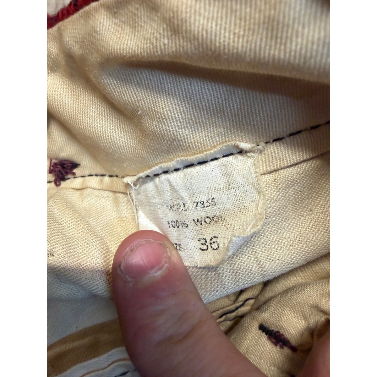 Vintage Size 36 Woolrich Red Buffalo Plaid Wool Flannel Hunting Pants Fall Winter Distressed