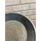 Antique Primitive Grey Graniteware Enamelware Small Bowl/ Pie Plate/ Farmhouse/ Kitchen Decor