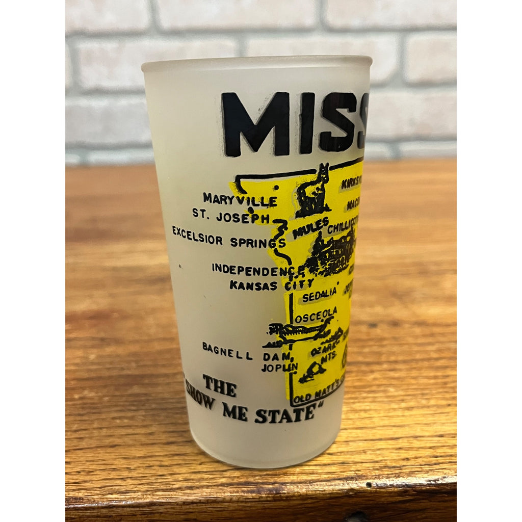 Vintage Drinking Glass Missouri Map and Attractions The Show Me State
