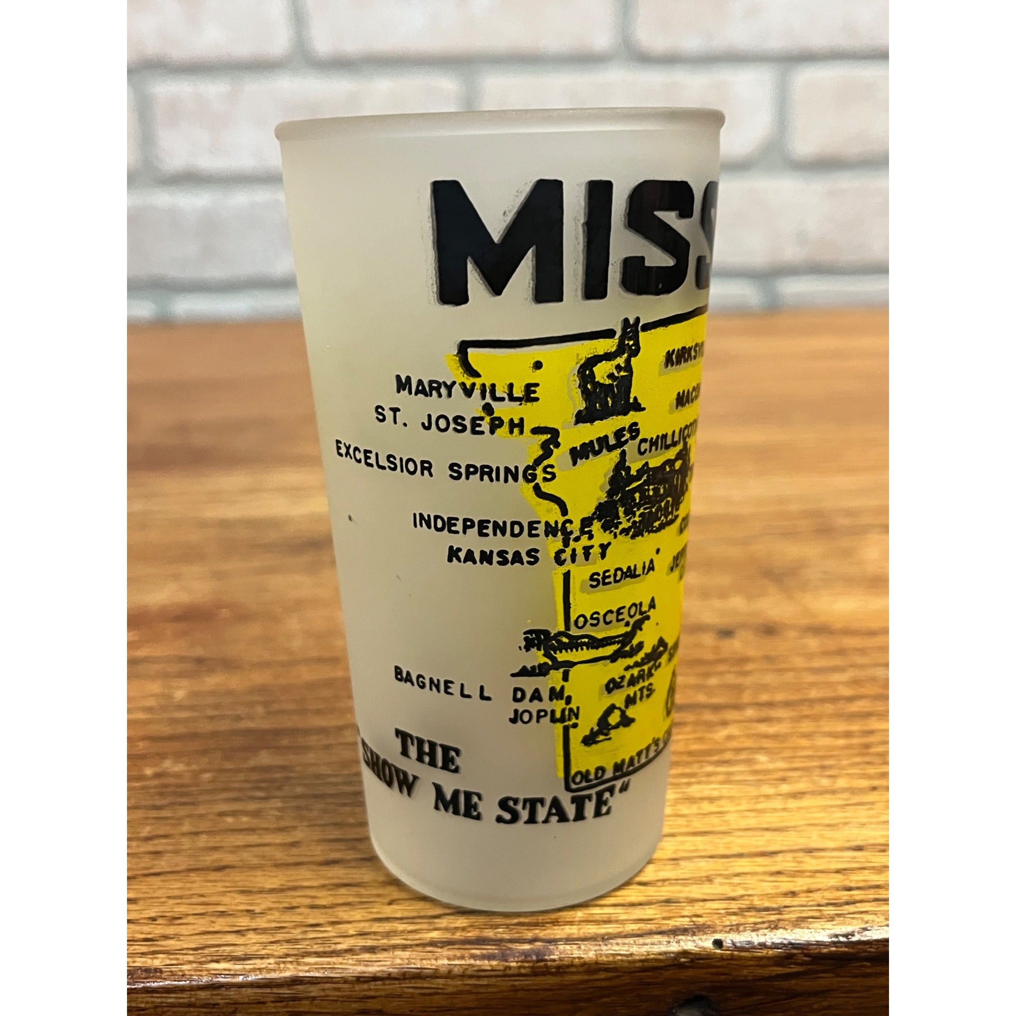 Vintage Drinking Glass Missouri Map and Attractions The Show Me State