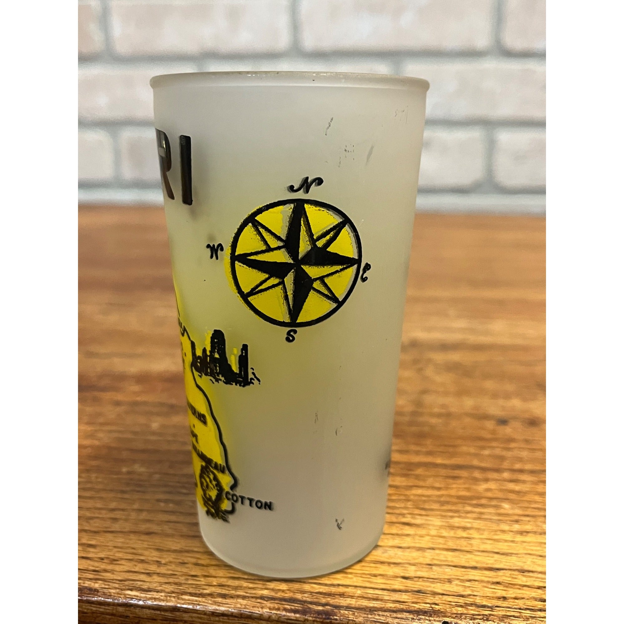 Vintage Drinking Glass Missouri Map and Attractions The Show Me State