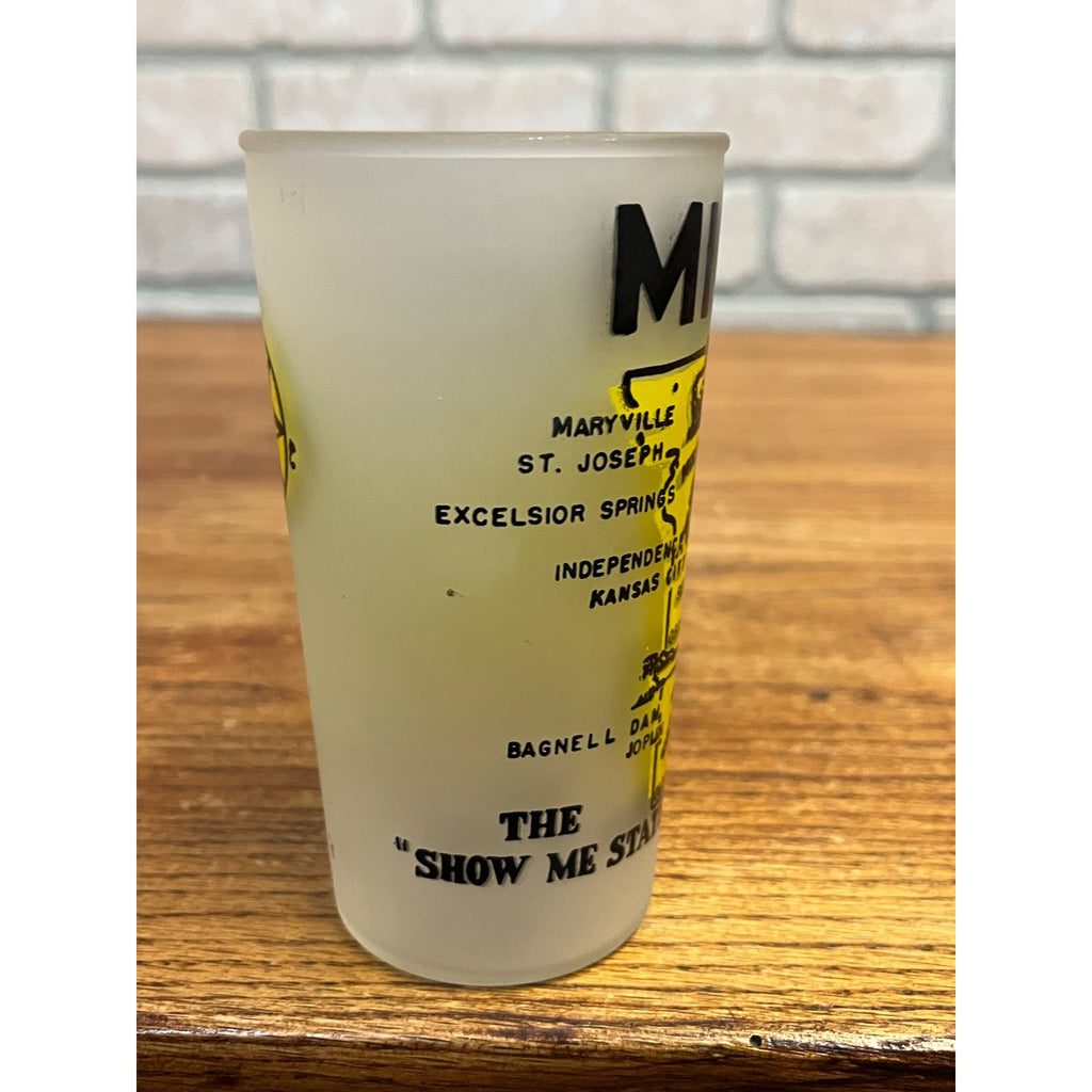 Vintage Drinking Glass Missouri Map and Attractions The Show Me State