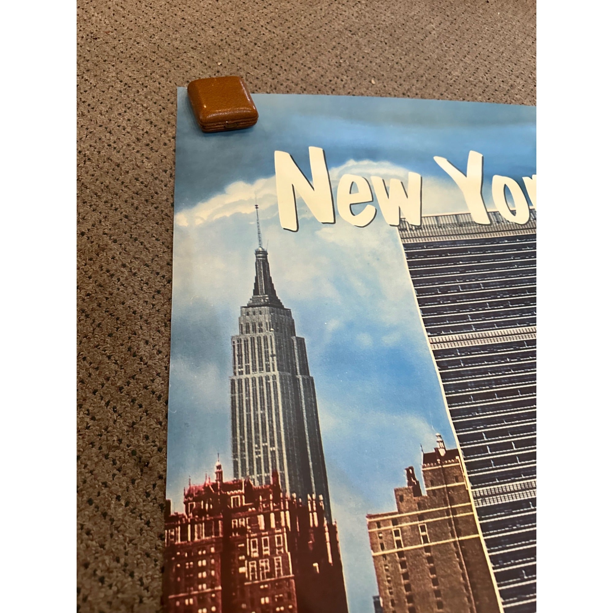 RARE Original Vintage Fly Capital Airlines New York Poster Airport