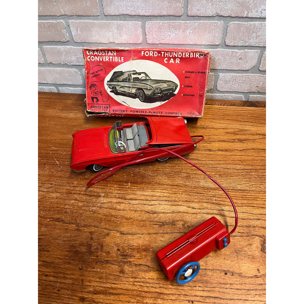 Vintage Cragstan Toy Ford Thunderbird Convertible With Retractable Top Battery-Powered Remote Control Car NGS Japan