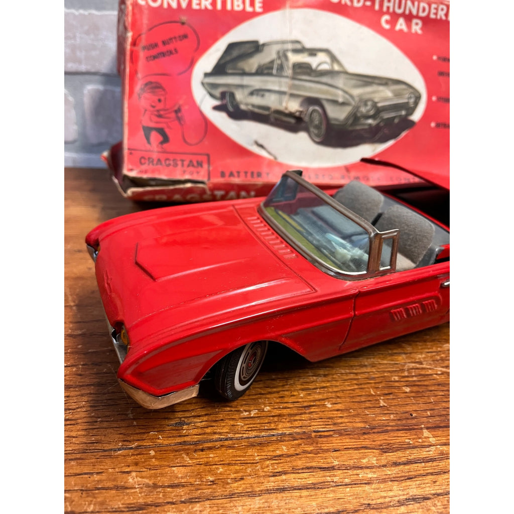 Vintage Cragstan Toy Ford Thunderbird Convertible With Retractable Top Battery-Powered Remote Control Car NGS Japan