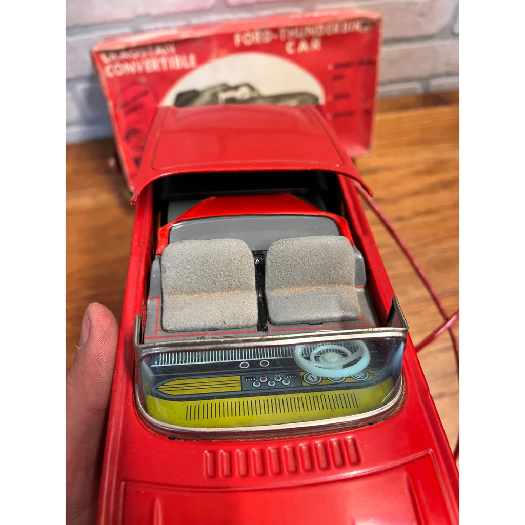 Vintage Cragstan Toy Ford Thunderbird Convertible With Retractable Top Battery-Powered Remote Control Car NGS Japan