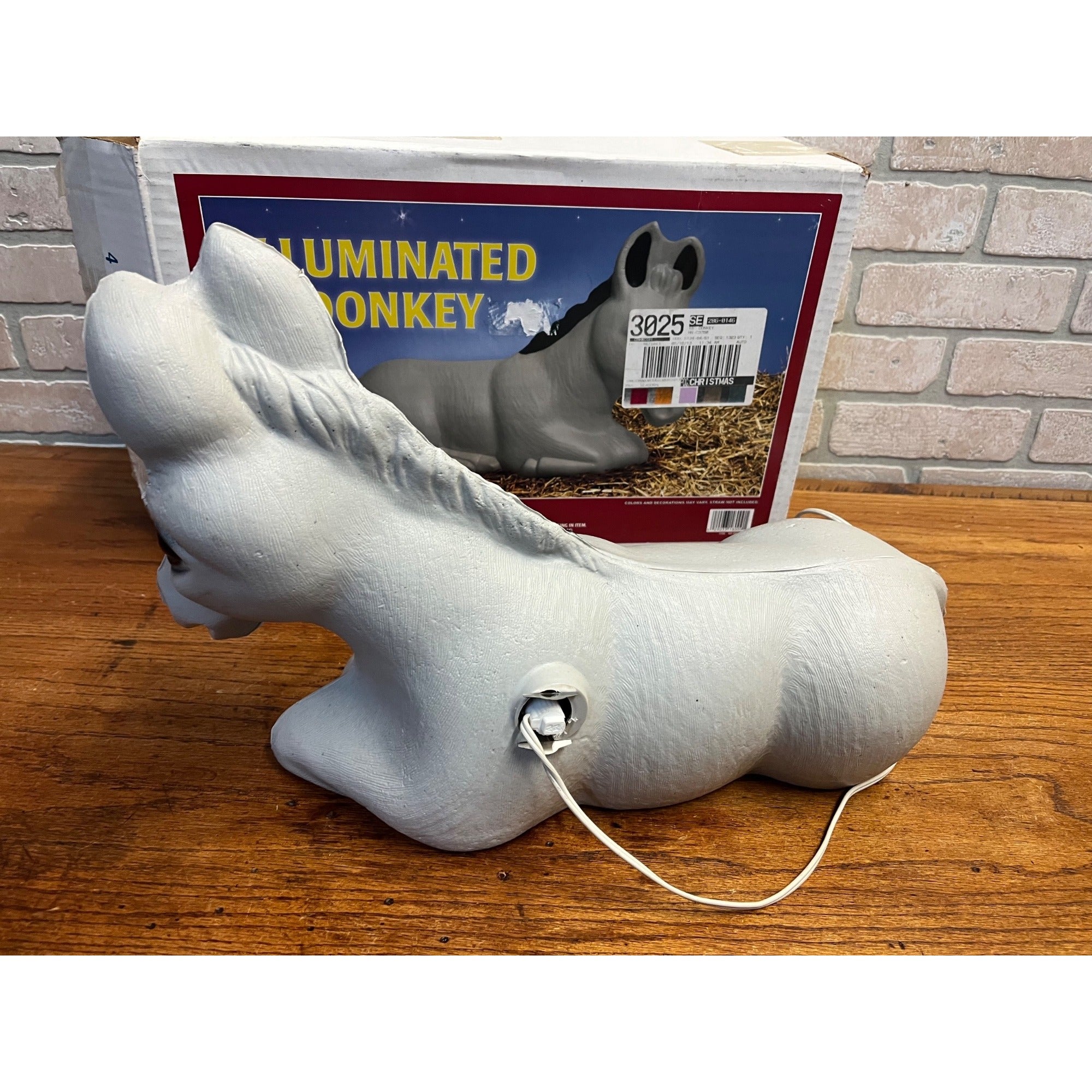 Vintage General Foam Christmas Nativity Donkey Blow Mold w/ Original Box