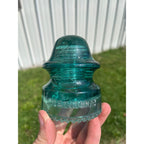 Antique Hemingray No. 20 Aqua Blue Green Glass Telephone Insulator