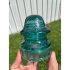 Antique Hemingray No. 20 Aqua Blue Green Glass Telephone Insulator