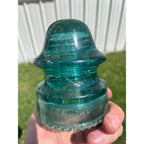 Antique Hemingray No. 20 Aqua Blue Green Glass Telephone Insulator