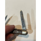 Vintage Pocket Knife Robeson Pocketeze 623501 2 Blade Brown USA Good Snap