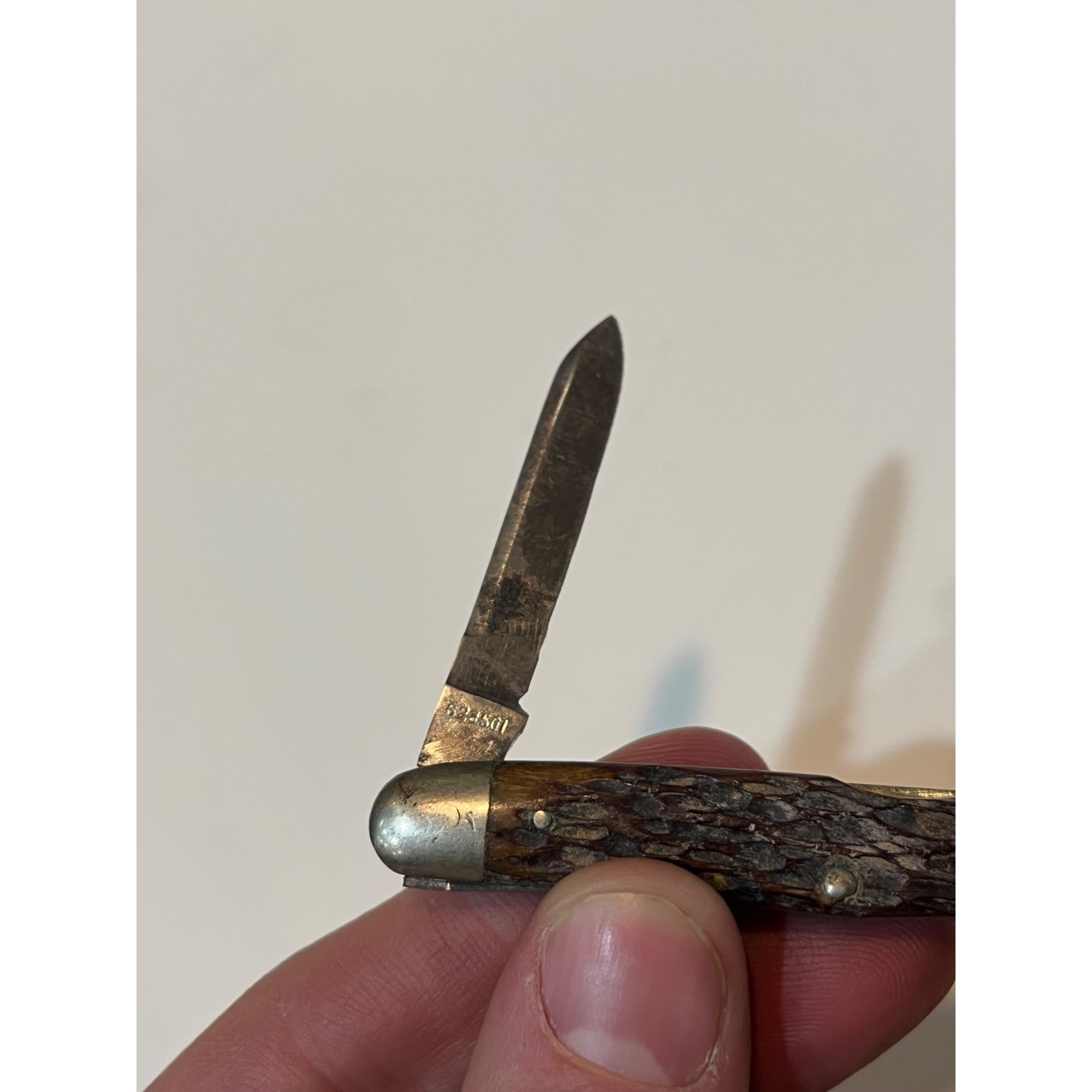 Vintage Pocket Knife Robeson Pocketeze 623501 2 Blade Brown USA Good Snap