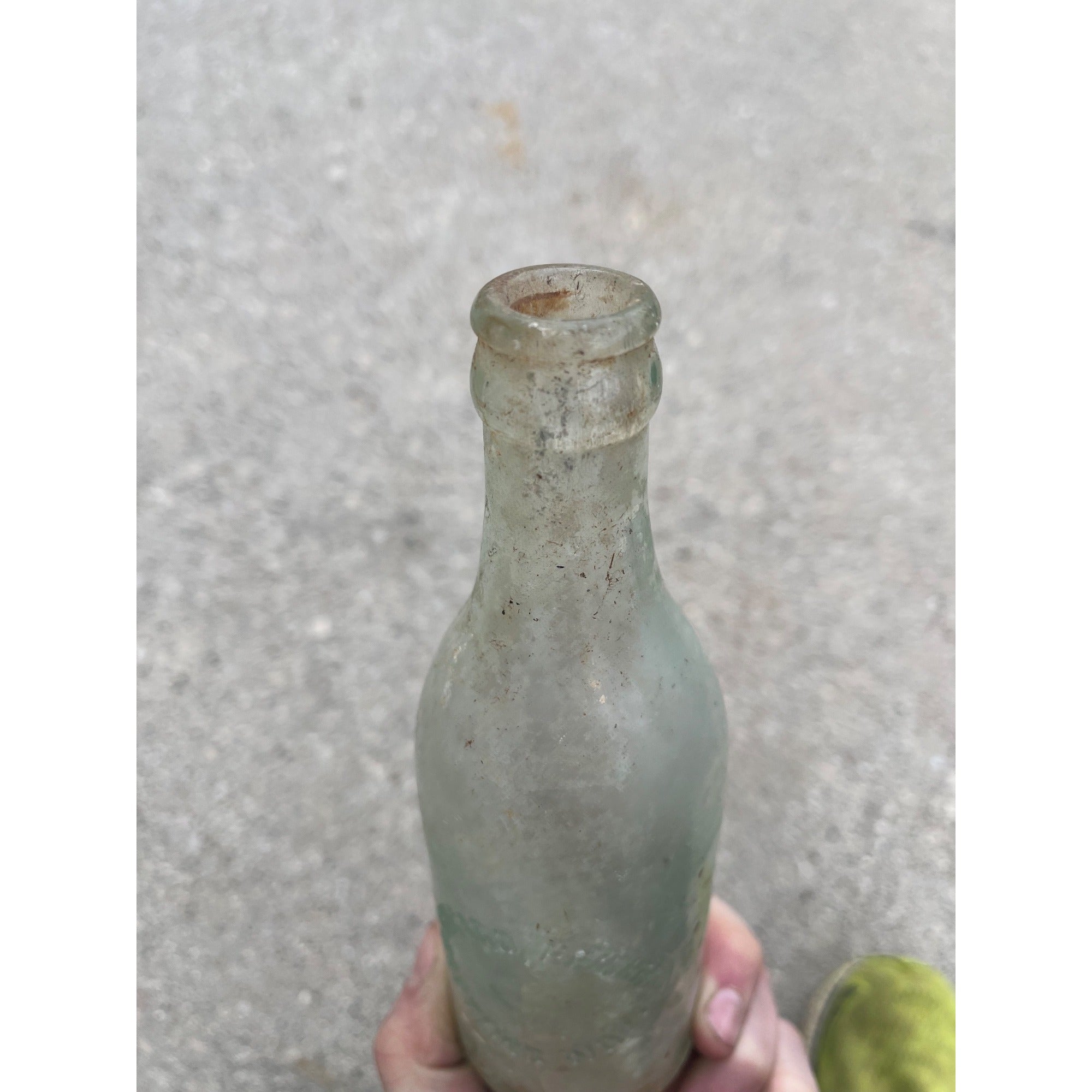 Vintage Chicago Heights Bottling Works Embossed Crown Top Soda Bottle Aqua IL ILL