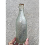 Vintage Chicago Heights Bottling Works Embossed Crown Top Soda Bottle Aqua IL ILL