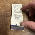 Vintage Riverside Tavern Neenah Wis 1940s Wis Advertising Matchbook Cover