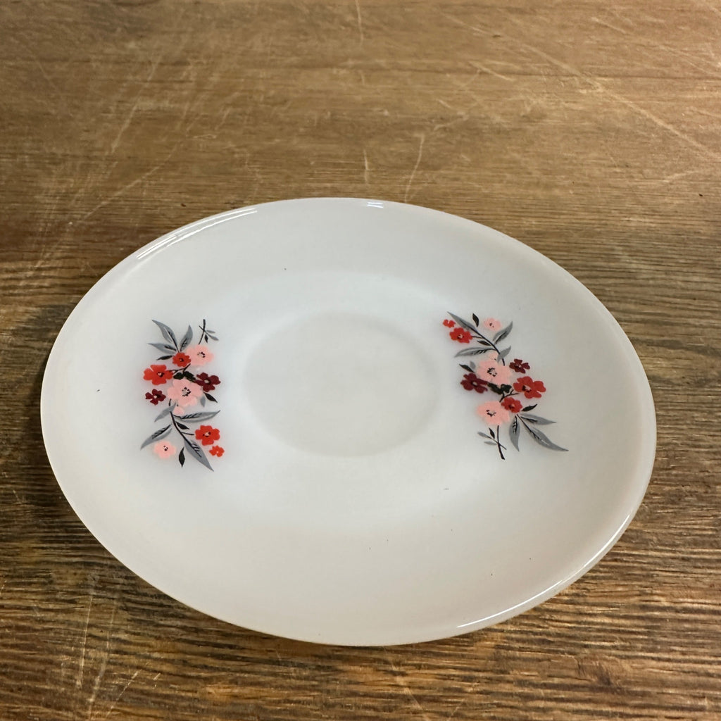 Fire King Primrose Cup & Saucer Anchor Hocking 1950s Retro Milk Glass Tea Set