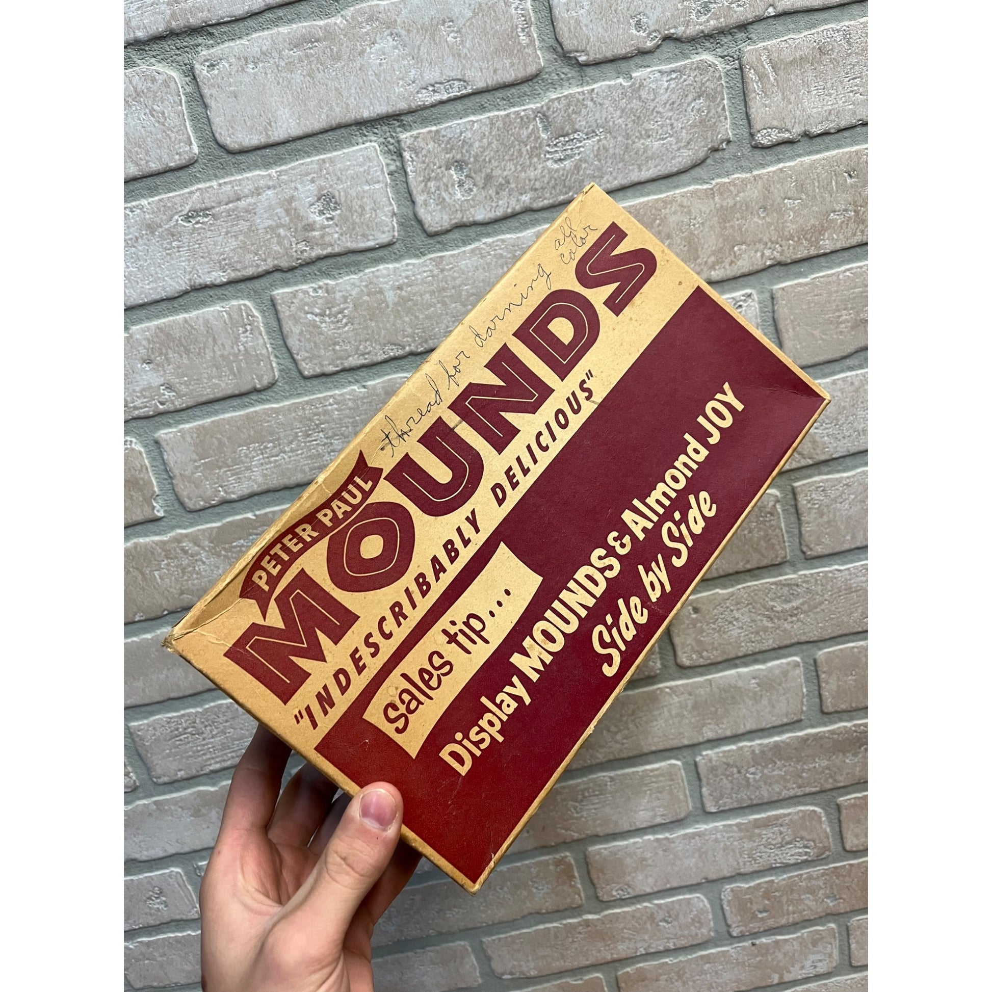 Vintage 1950s Peter Paul Mounds Candy Bar Store Display Box Advertising