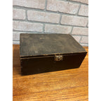 Antique Early 1900s Shoe Cobbler Tool Box w/ Hammer Primitive Red Black Paint