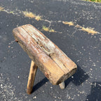 Antique Primitive 19th c. Milking Stool Farm Dairy Wooden AAFA Farmhouse 3-Leg 1800s Decor