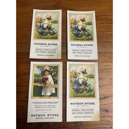 Vintage Early 1900s Watson Store (Arnold, Michigan) MI Advertising Ink Blotters