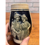 Vintage West Germany Cobalt Relief Beer Mug German Courting Couple 1/4L Stein