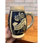 Vintage West Germany Cobalt Relief Beer Mug German Courting Couple 1/4L Stein