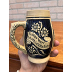 Vintage West Germany Cobalt Relief Beer Mug German Courting Couple 1/4L Stein