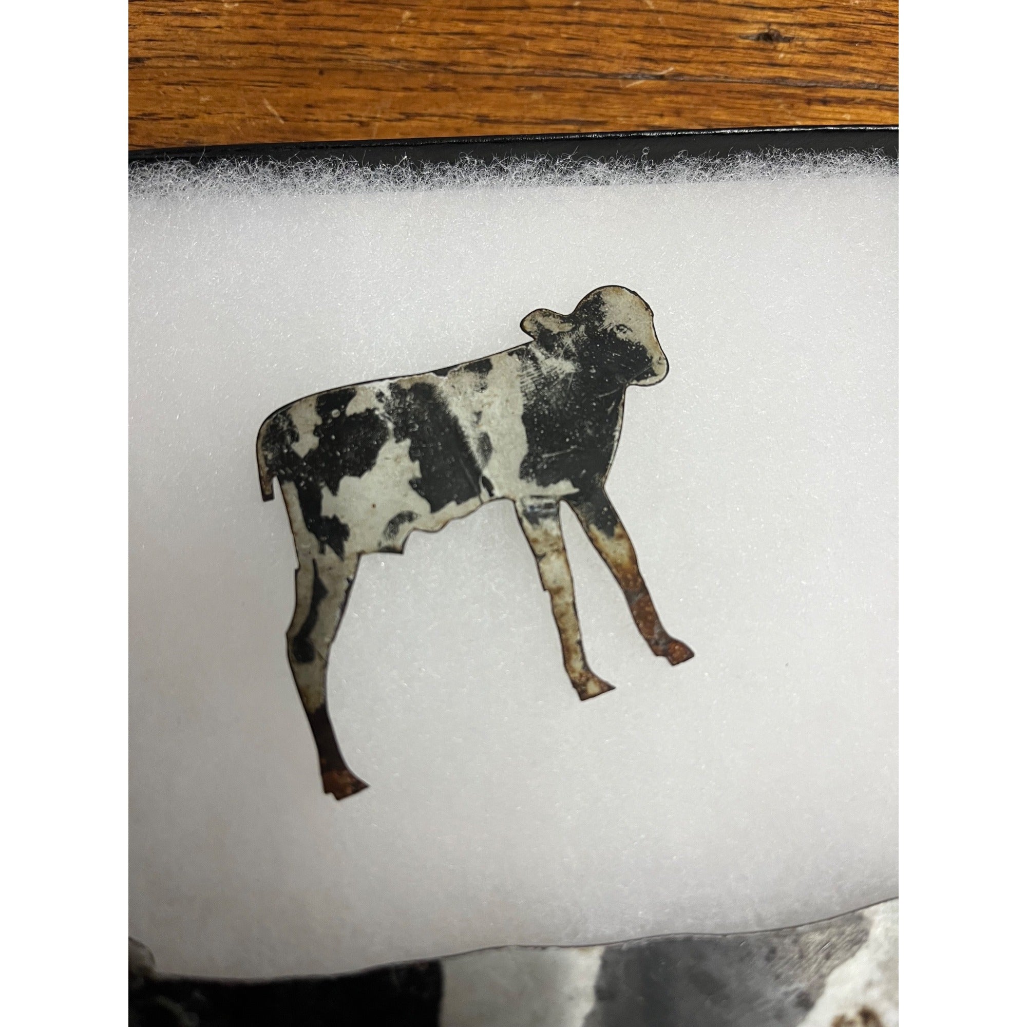 Vintage DeLaval Cream Separator Holstein Cow & Calf Tin Diecut Signs