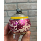 Vintage Shiny Brite Silent Night Church Stenciled Mercury Glass Ornament 2.5"