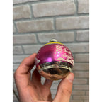 Vintage Shiny Brite Silent Night Church Stenciled Mercury Glass Ornament 2.5"