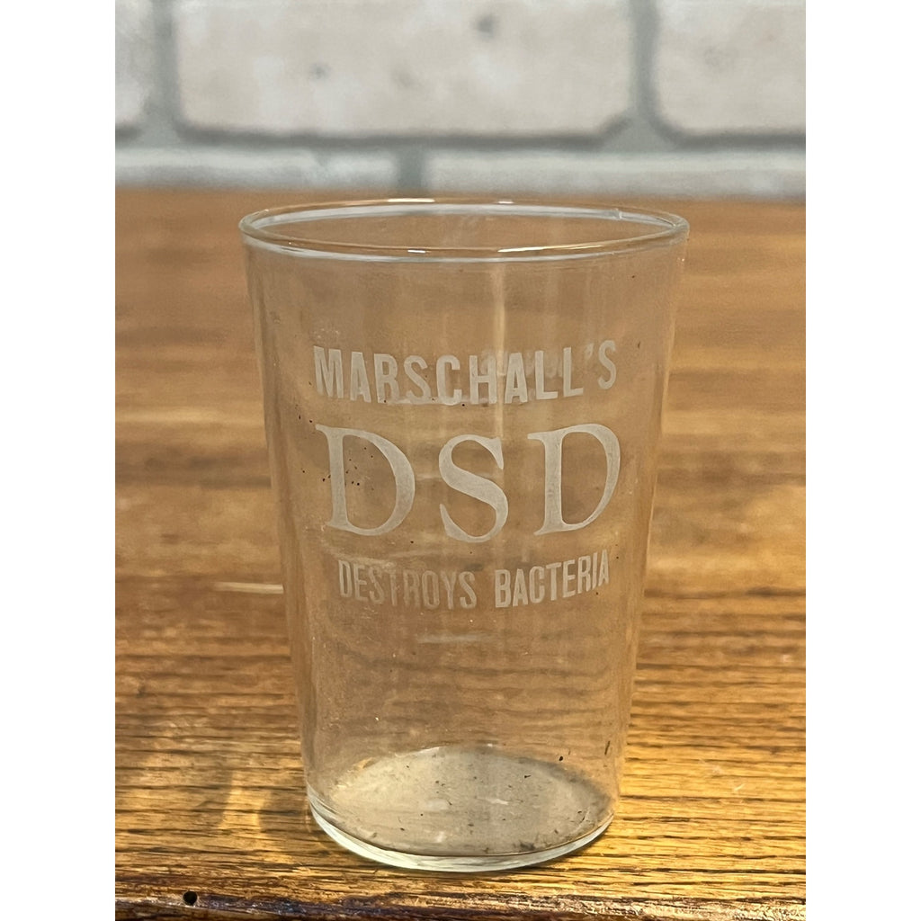 Vintage 1930s Marschall's Dairy Labs Madison Wisconsin Advertising Etched Glass