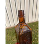 Antique Doyles Hop Bitters 1872 Amber Embossed Apothecary Medicine Bottle MINT