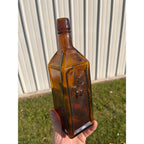 Antique Doyles Hop Bitters 1872 Amber Embossed Apothecary Medicine Bottle MINT