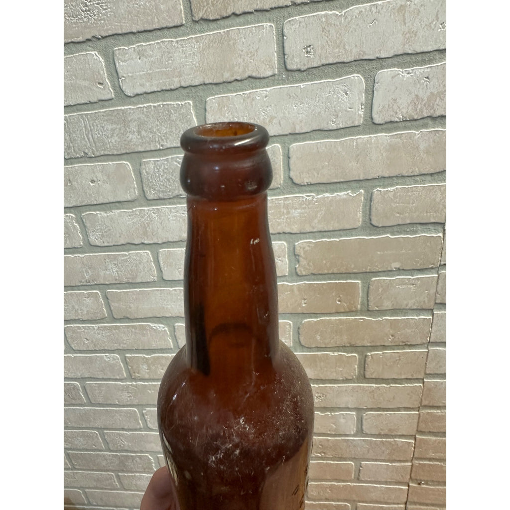 Vintage Peru Brewing Co. Beer Bottle 12oz Amber Brown Embossed Illinois ILL