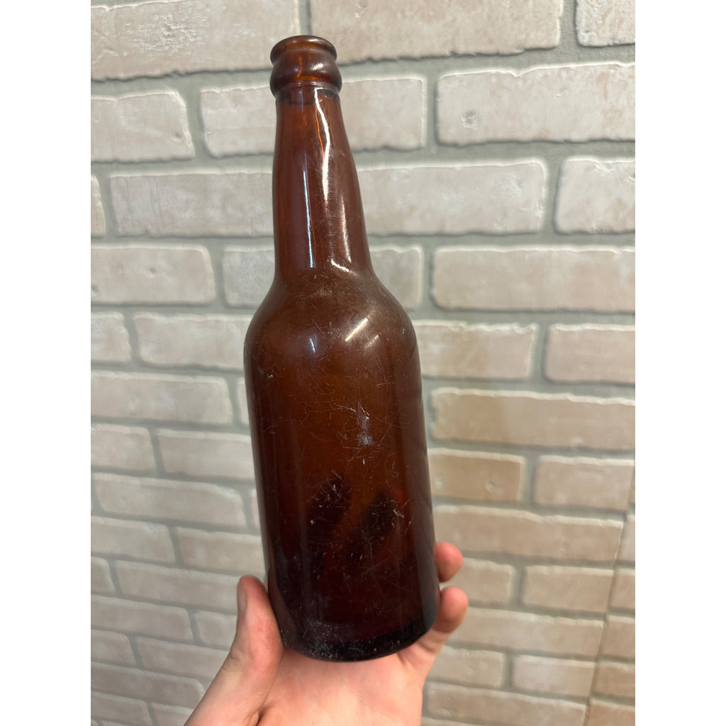 Vintage Peru Brewing Co. Beer Bottle 12oz Amber Brown Embossed Illinois ILL