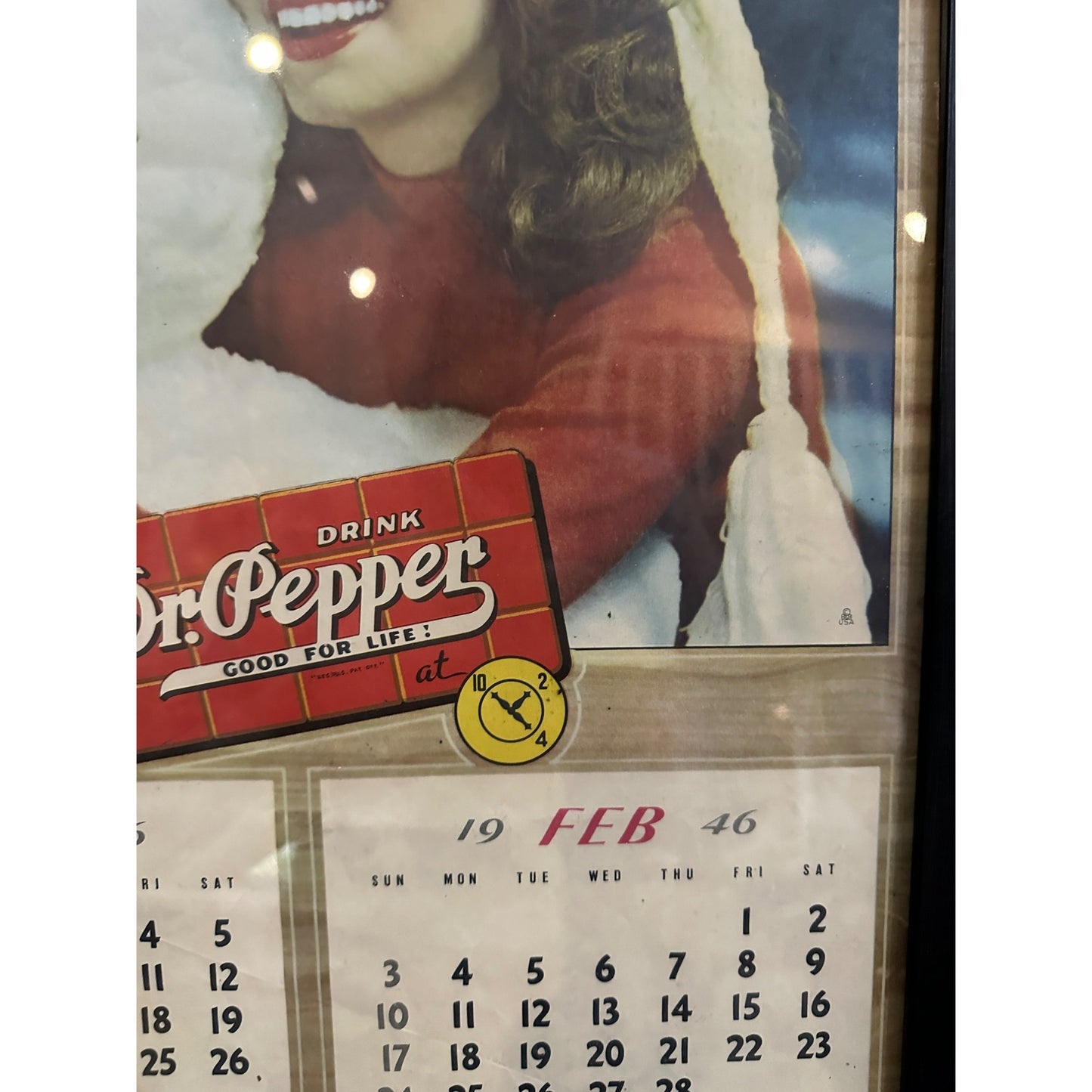 RARE Vintage 1964 Dr Pepper Advertising Calendar Sign Jane "Poni" Adams