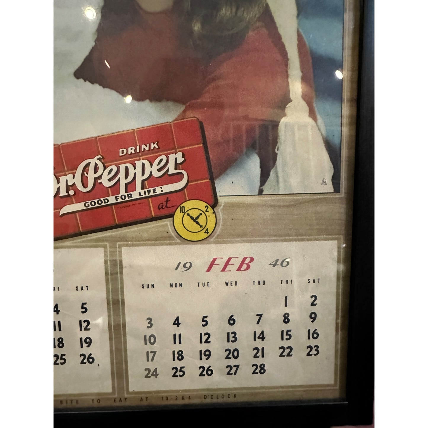 RARE Vintage 1964 Dr Pepper Advertising Calendar Sign Jane "Poni" Adams