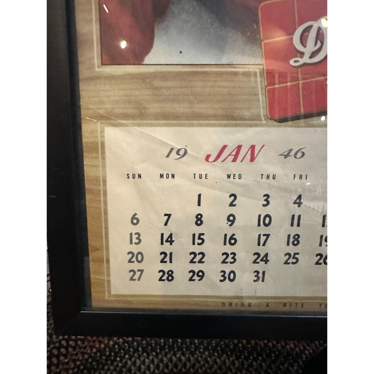 RARE Vintage 1964 Dr Pepper Advertising Calendar Sign Jane "Poni" Adams