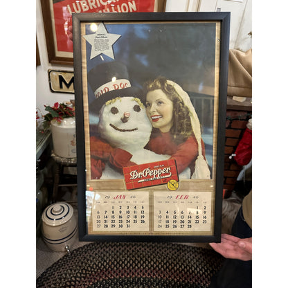 RARE Vintage 1964 Dr Pepper Advertising Calendar Sign Jane "Poni" Adams