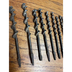 Antique Vintage Auger Bit Braces Case w/ 12 Bits Carpenter Woodworkign Tools