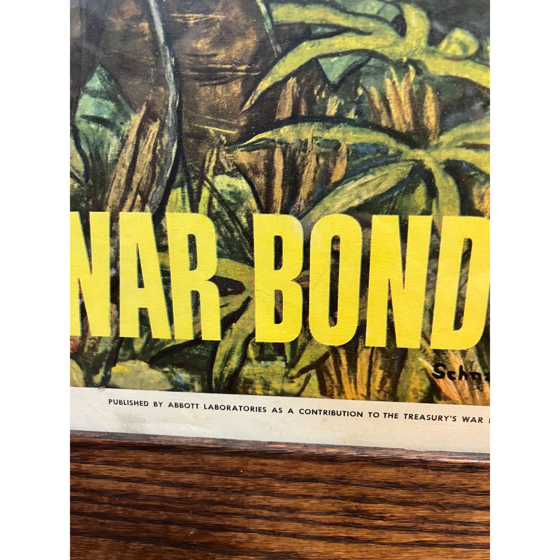 1944 Help Him Get Through Buy War Bonds Poster Schnakenberg Abbott Laboratories