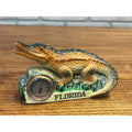 Vintage Florida Alligator Novelty Ceramic Souvenir Figurine Thermometer